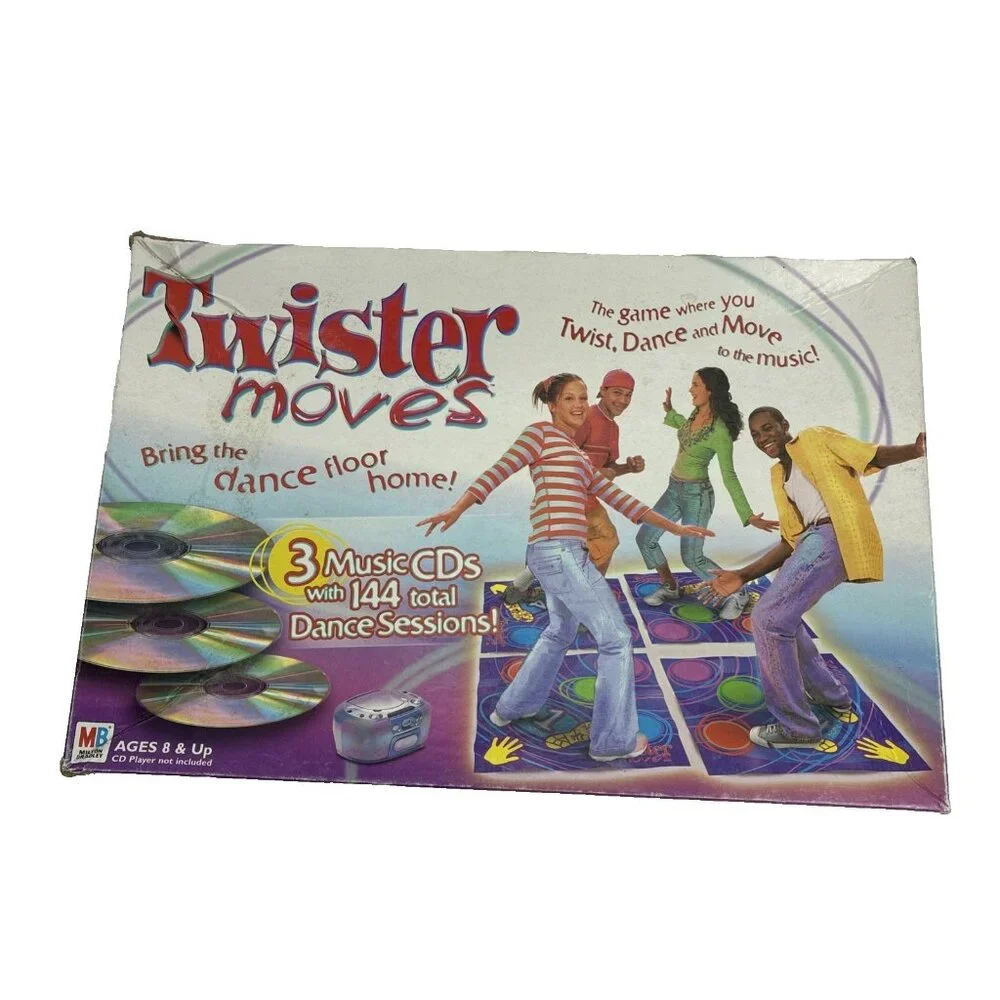 Twister Moves Dance Game 2003 Hasbro Complete Board Game Music CDs Party Fun